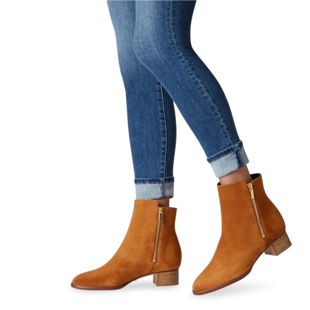 Sarah Flint Perfect Zip Bootie Meghan Markle Fave Retired Color Cognac Suede 39